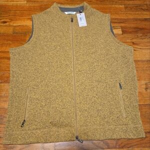 NWT- PETER MILLAR CROWN FULL ZIP SWEATER FLEECE MEN'S VEST- XL DIJON